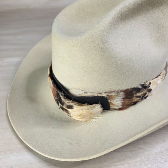 Lariat Western 5X 5 XXXXX Beaver Quality Cowboy Hat Feather Band Size 7 1/4 - Picture 6 of 12
